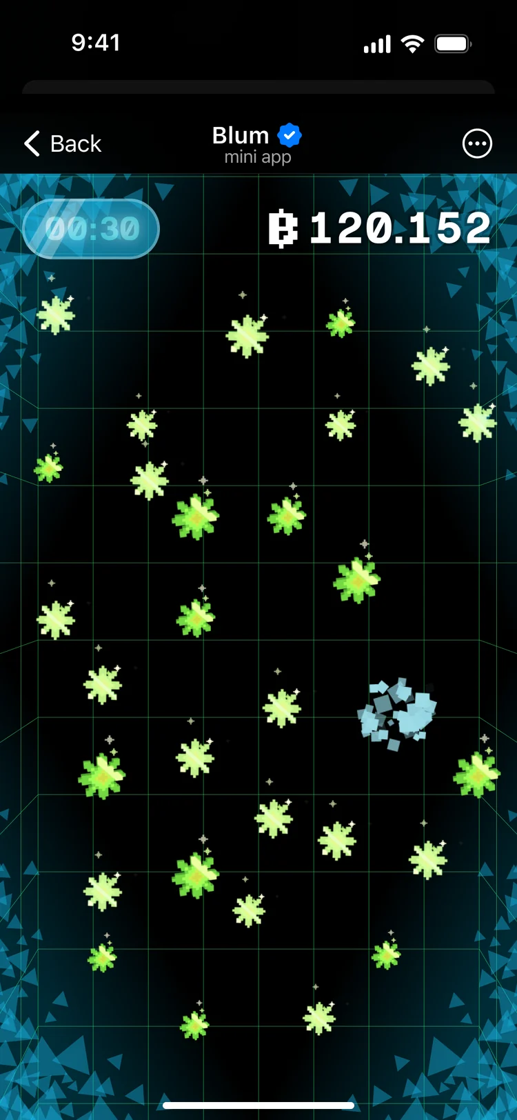 Frozen: the timer stops for three seconds and the screen turns icy.
